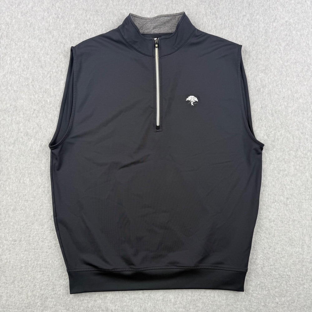FootJoy Vest Mens Medium Black Half Zip Performance Golf Lightweight Pullover